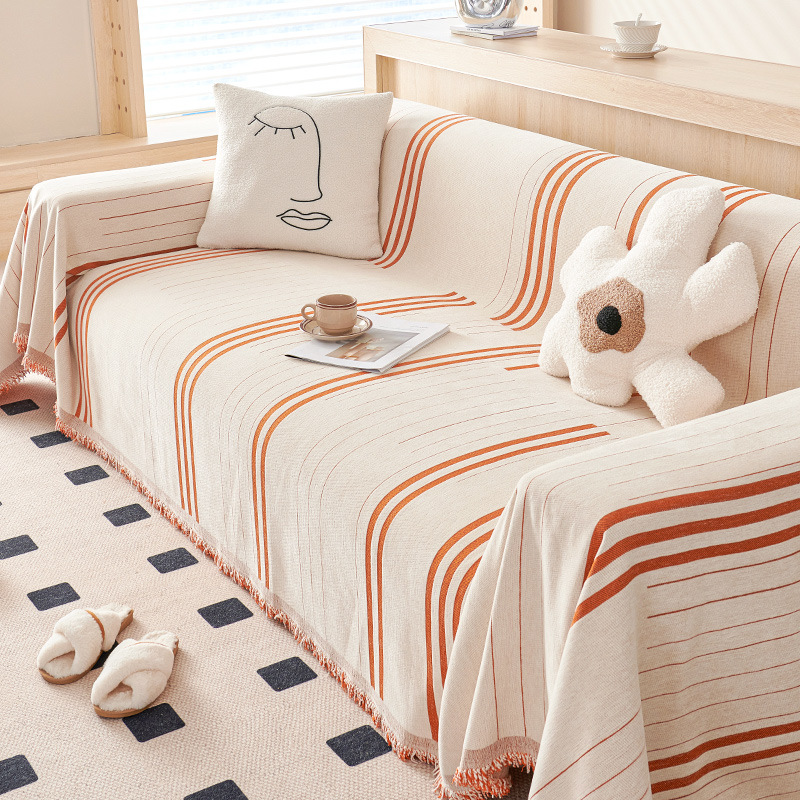 Outdoor Furniture One Piece - Noordse stijl chenille bankhoes antislip krasbestendig