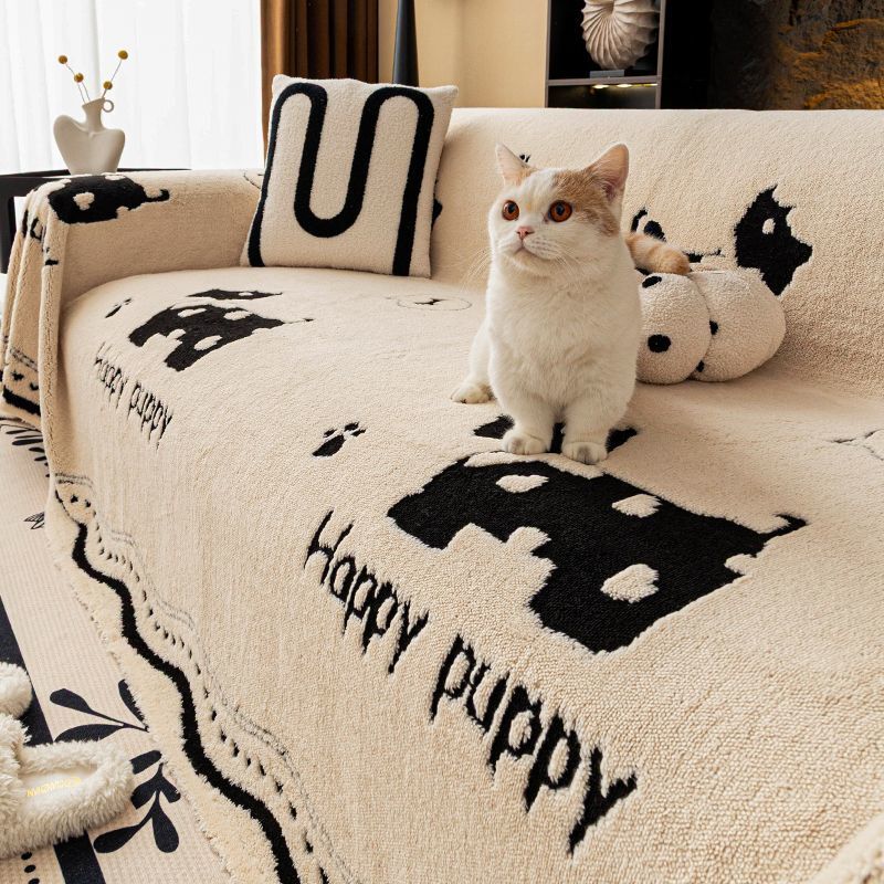 Outdoor Furniture One Piece - Happy Puppy Bank Stofkap Pluche Fluwelen