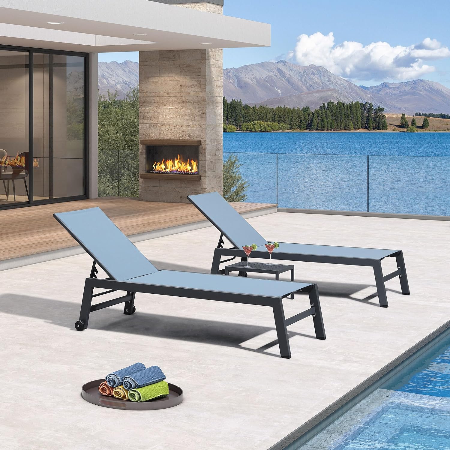Outdoor Furniture Quick Dry - Snel drogende Textilene loungeset voor 2