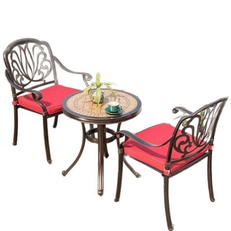 Outdoor Furniture One Piece - Gegoten aluminium tafel en stoelen voor