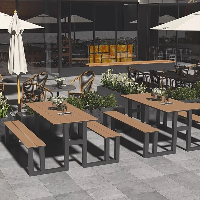 Outdoor Furniture One Piece - Eenvoudige smeedijzeren tafel- en stoelenset voor