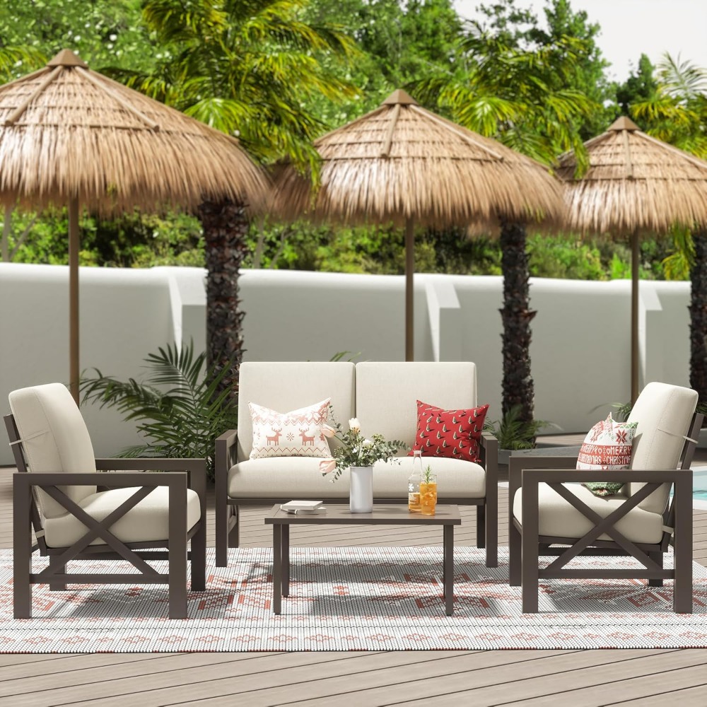 Vierdelige terrasset, metalen  - Outdoor Furniture One Piece recensie en prijs