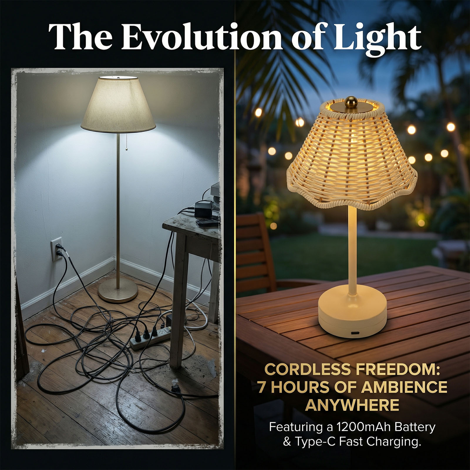 LED Vintage Rotan Tafellamp 3  - Outdoor Furniture Cafe recensie en prijs